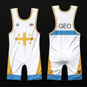 Golden Georgian Cross – Blue